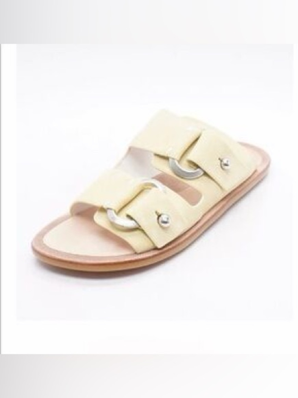 rag & bone Yellow Suede Avost Double Buckle Slide Sandals